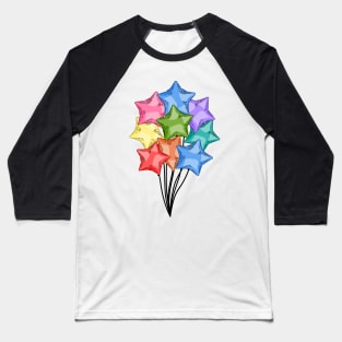 Rainbow Helium Star Balloons Baseball T-Shirt